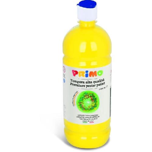 PRIMO 205TL6 Gouache qualite superieure. bouteille de 1 L avec bouchon doseur. 6 couleurs. En panier en plastique.