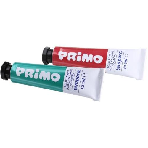 PRIMO 450T12FMP Tube de gouache speciale 12 ml- 4 couleurs fluos et 8 couleurs metalliques.