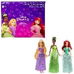 Poupee Princesses Disney - pack de 3 poupees -Ariel. Tiana. Raiponce-