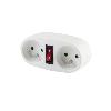 Prise CHACON Prise biplite 2x16A avec interrupteur blanc