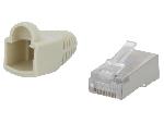 Cable - Connectique Pour Peripherique Prise male RJ45 Cat.5e avec manchon - Gris