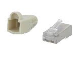 Cable - Connectique Pour Peripherique Prise male RJ45 Cat.5e avec manchon - Gris