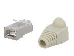 Cable - Connectique Pour Peripherique Prise male RJ45 Cat.5e avec manchon - Gris