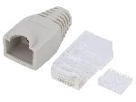 Cable - Connectique Pour Peripherique Prise male RJ45 Cat.5e avec manchon - gris