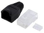 Cable - Connectique Pour Peripherique Prise male RJ45 Cat.5e avec manchon - noir