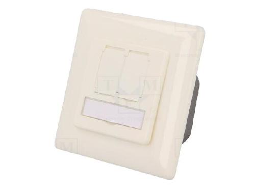 Cable - Connectique Pour Peripherique Prise murale angulaire 40o RJ45 femelle X2 Cat.6 - Blanc ambiant