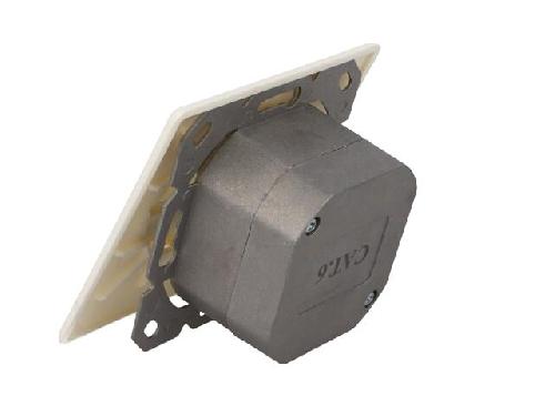 Cable - Connectique Pour Peripherique Prise murale angulaire 40o RJ45 femelle X2 Cat.6 - Blanc ambiant