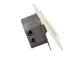 Cable - Connectique Pour Peripherique Prise murale angulaire 40o RJ45 femelle X2 Cat.6 - Blanc ambiant