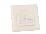 Cable - Connectique Pour Peripherique Prise murale angulaire 40o RJ45 femelle X2 Cat.6 - Blanc ambiant