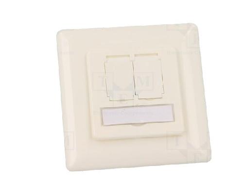 Cable - Connectique Pour Peripherique Prise murale angulaire 40o RJ45 femelle X2 Cat.6 - Blanc ambiant