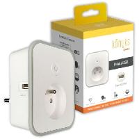 Prise Telecommandee - Telecommande De Prise Prise Wi-Fi - KONYKS - Priska USB - 16A - 2 prises USB-A - Compteur de consommation