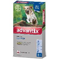 Produit De Soin - Hygiene Advantix Chien Solution Antiparasitaire Grande Race 25 a 40kg 4 pipettes