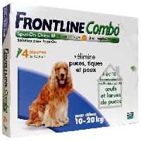 Produit De Soin - Hygiene FRONTLINE 4 Pipettes Combo Chien M - 10 a 20 kg - Puces tiques et poux