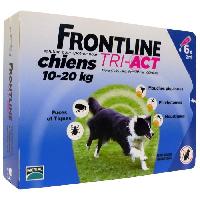 Produit De Soin - Hygiene FRONTLINE 6 Pipettes Tri-Act Chiens M - 10 a 20 kg - puces. tiques. moustiques. phlebotomes et mouches piqueuses