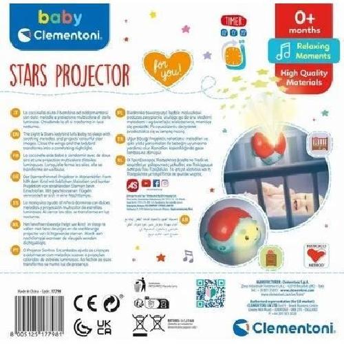 Cle Eveil Projecteur pour bébé - Veilleuse Projecteur d'Etoiles - Apaise Bébé - Clémentoni - Des la Naissance