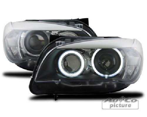 Phares - Feux - Repetiteur Lateral - Clignotants - Centrale Clignotante -  Bloc Feu Arriere - Optique De Phare - Eclairage De Pl Projecteurs avec 2 Angel Eyes LED compatible avec BMW X1 -E84-