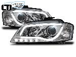 Phares - Feux - Repetiteur Lateral - Clignotants - Centrale Clignotante -  Bloc Feu Arriere - Optique De Phare - Eclairage De Pl Projecteurs Light Tube Inside compatible avec Audi A3 8P - chrome