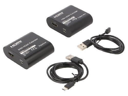 Cable - Connectique Pour Peripherique Prolongateur HDMI 1.3 femelle X2 Cat.6 noir 60m