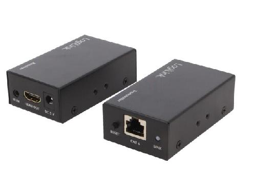 Cable - Connectique Pour Peripherique Prolongateur HDMI femelle HDCP RJ45 femelle Cat.6.7.8 noir 60m