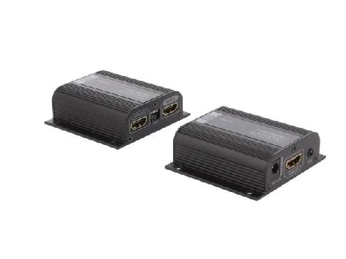 Cable - Connectique Pour Peripherique Prolongateur HDMI femelle x3 HDCP 1.2a RJ45 femelle x2 Cat.6.6a noir