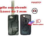 Boitier - Coque De Cle - Telecommande PSA307CP - Coque de cle electronique et lame 7mm Citroen-Peugeot - 3 Boutons