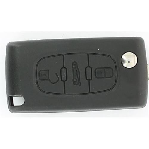 Boitier - Coque De Cle - Telecommande PSA3087 - Coque de cle PSA 107 207 307 308 407 C1 a C8 Evasion - 3 boutons sans lame
