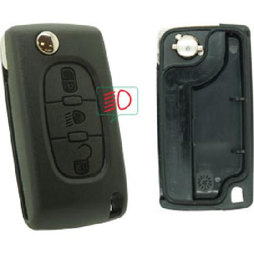 Boitier - Coque De Cle - Telecommande PSA378CP - Coque compatible Peugeot Citroen 3 boutons
