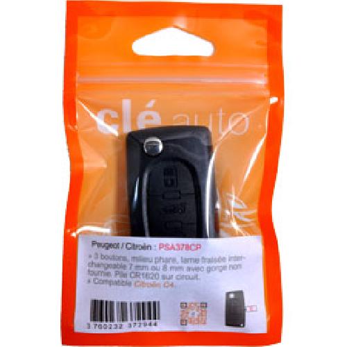 Boitier - Coque De Cle - Telecommande PSA378CP - Coque compatible Peugeot Citroen 3 boutons