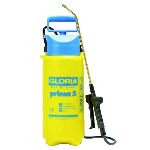 Arrosoir - Pulverisateur - Accessoire Pulvérisateur a pression - GLORIA - Prima 5 - 5L - Jaune et bleu - Avec lance et buse en laiton