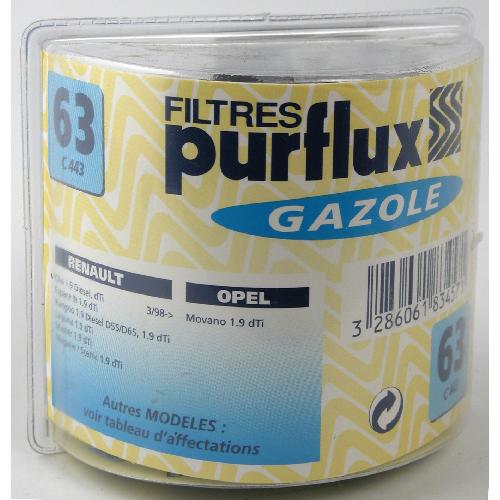 Filtre A Carburant PURFLUX Filtre Gazole No63 C443Y