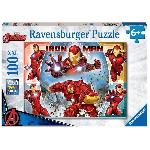 Puzzle 100 pieces XXL. Le puissant Iron Man / Marvel Avengers. 00013377. A partir de 6 ans. Ravensburger. MARVEL HEROS