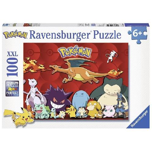 Puzzle Puzzle 100 pieces XXL Pokémon préférés - Ravensburger - Paysage et nature - Rouge - 6 ans