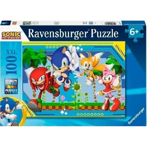 Puzzle Puzzle 100 pieces XXL Sonic. Knuckles. Sonic. Tails et Amy / Sonic. Des 6 ans. Puzzle de qualité supérieure. 12001134