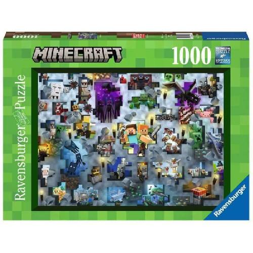 Puzzle Puzzle 1000 pieces Minecraft - Ravensburger - 17188 - Dessins animés et BD - Gris