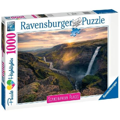 Puzzle Puzzle 1000 pieces - Ravensburger - La cascade Haifoss. Islande - Paysage et nature - Garantie 2 ans