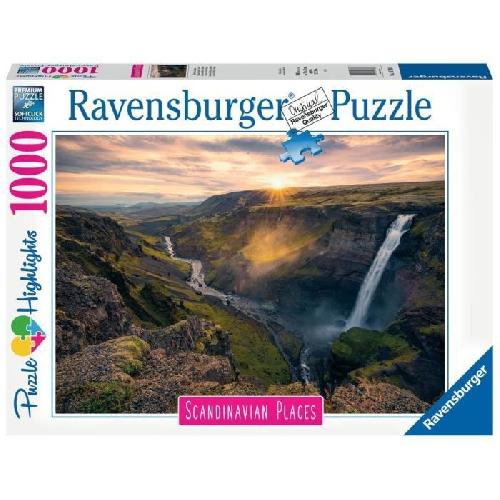 Puzzle Puzzle 1000 pieces - Ravensburger - La cascade Haifoss. Islande - Paysage et nature - Garantie 2 ans