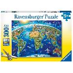 Puzzle 300 p XXL - Carte des monuments du monde - Ravensburger - Pour enfant des 9 ans - Fabriqué en Europe