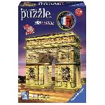 Puzzle 3D Arc de Triomphe illumine - Ravensburger - 216 pieces - sans colle - avec LEDS couleur - Enfant 8 ans