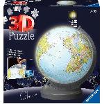 Puzzle Puzzle 3D Ball éducatif - Globe terrestre lumineux - Ravensburger - 540 pieces - A partir de 10 ans