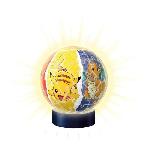 Puzzle 3D Ball illuminé Pokémon - Ravensburger - 72 pieces numérotées - Socle lumineux - A partir de 6 ans