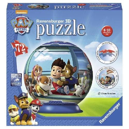 Puzzle Puzzle 3D Ball Pat'Patrouille - Ravensburger - 72 pieces numérotées - Diametre 13 cm