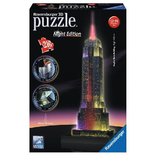 Puzzle Puzzle 3D Empire State Building illumine - Ravensburger - 216 pieces - LEDS couleur - Des 10 ans