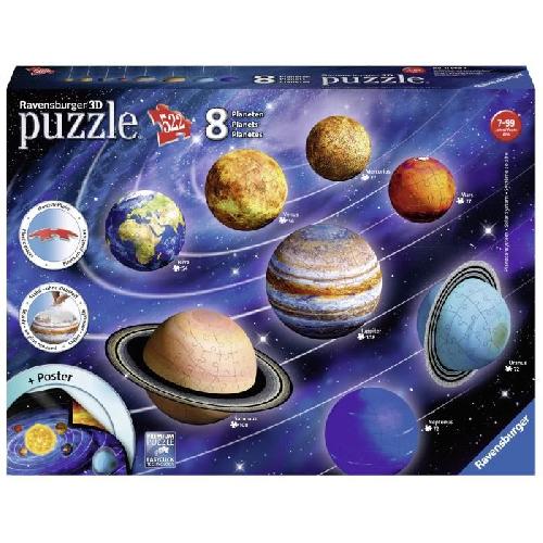 Puzzle Puzzle 3D Systeme solaire - Ravensburger - 8 planetes - 522 pieces - Des 6 ans