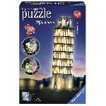 Puzzle Puzzle 3D Tour de Pise illuminée - Ravensburger - 216 pieces - sans colle - avec LEDS couleur - Des 8 ans