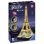 Puzzle 3D Tour Eiffel illuminée - Ravensburger - 216 pieces - sans colle - avec LEDS couleur - Des 10 ans