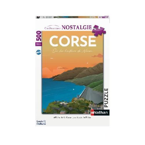 Puzzle Puzzle 500 pieces. Affiche de la Corse/Louis l'Affiche. Des 10 ans. Collection Nostalgie. 87826. Nathan