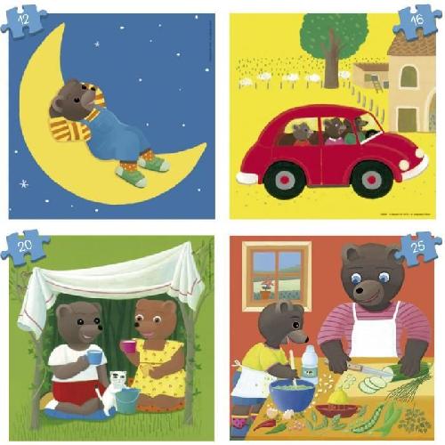 Puzzle Puzzle - EDUCA - Petit Ours Brun : 4 puzzles progressifs pour enfants de 12 a 25 pieces des 3 ans