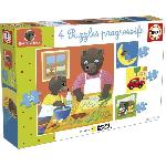 Puzzle Puzzle - EDUCA - Petit Ours Brun : 4 puzzles progressifs pour enfants de 12 a 25 pieces des 3 ans