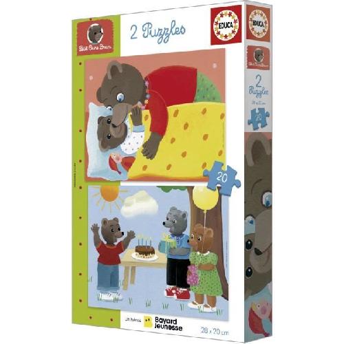 Puzzle Puzzle - EDUCA - Petit Ours Brun : Ensemble de 2 puzzles de 20 pieces pour enfants des 4 ans