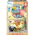Puzzle en bois Disney - EDUCA - Bambi + Dumbo - 2x16 pieces